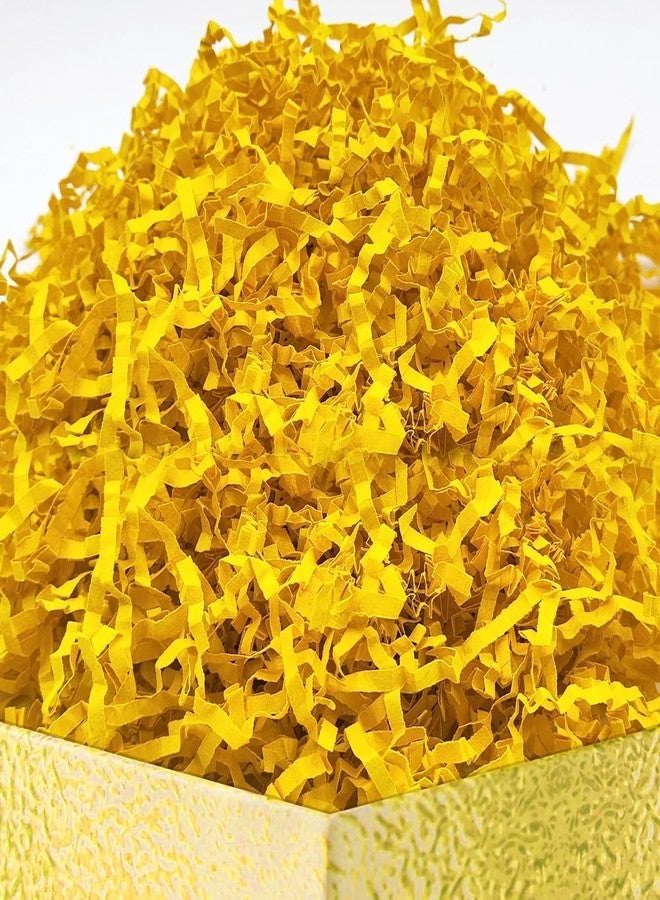 DOTUHAO Crinkle Cut Paper Shred, Dark Yellow Color Crinkle Paper, 8 Ounce Gift Basket & Box Filler for Wrapping, Basket Filling with Christmas, Halloween, Wedding, Birthday (Dark Yellow, 8 OZ) - Image 1
